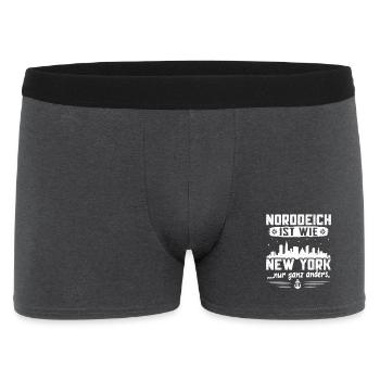 Norddeich is like New York, only completely different. - Men's Boxer Shorts - charcoal grey - Front