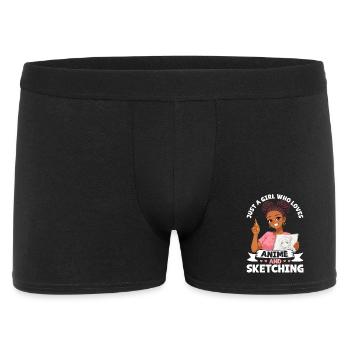 Just a girl who loves anime and draws afro - Men's Boxer Shorts - black - Front
