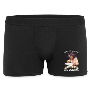 Just a girl who loves anime and draws afro - Men's Boxer Shorts - black - Front