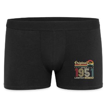75. Geburtstag Geschenk Mann Frau März 1951 - Männer Boxer Shorts - Schwarz - Vorne
