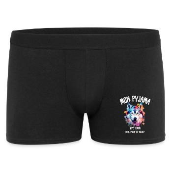 Funny Husky Dog Pajamas - Men's Boxer Shorts - black - Front