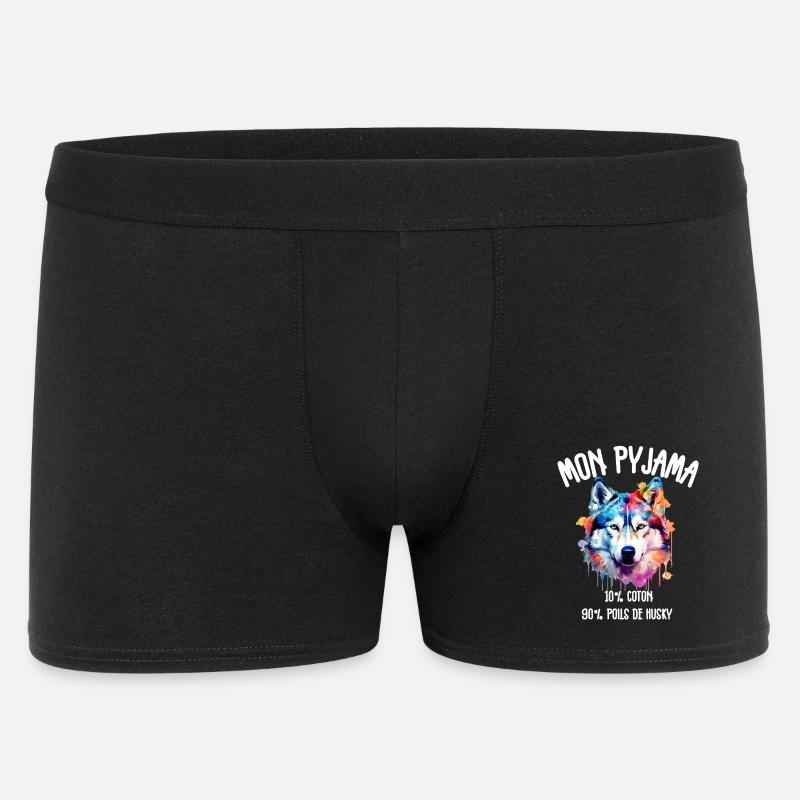 Lustige Husky-Hundepyjamas - Männer Boxer Shorts - Schwarz