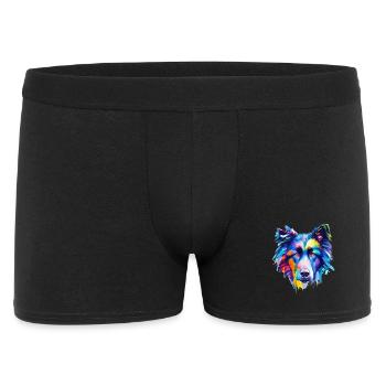 Belgische Schäferhund-Abstrakte farbenfrohe Hundekunst - Männer Boxer Shorts - Schwarz - Vorne
