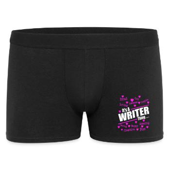Pink Hearts Positive Inspirational Words Art Tee - Männer Boxer Shorts - Schwarz - Vorne