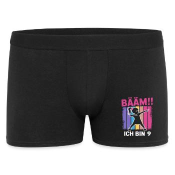 Bääm I'm 9 Dabbing Girl 9th Birthday - Men's Boxer Shorts - black - Front