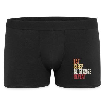 Eat Sleep Be George Repeat Retro Name - Men's Boxer Shorts - black - Front