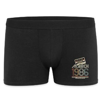 Best of March 1986 Kassette | Limited Edition - Männer Boxer Shorts - Schwarz - Vorne