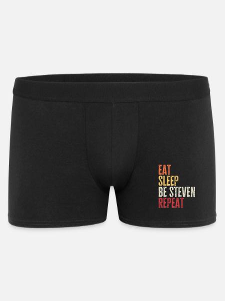 Eat Sleep Be Steven Repeat Retro Name - Men's Boxer Shorts - black