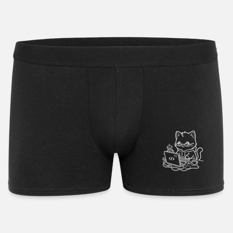 Coder Kawaii Katze Programmierer - Männer Boxer Shorts - Schwarz