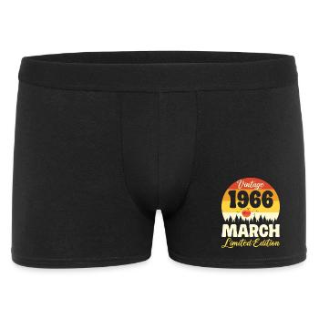 Anniversaire 60 ans Mars 1966 Cadeau Vintage Rétro - Boxer Homme - noir - Devant