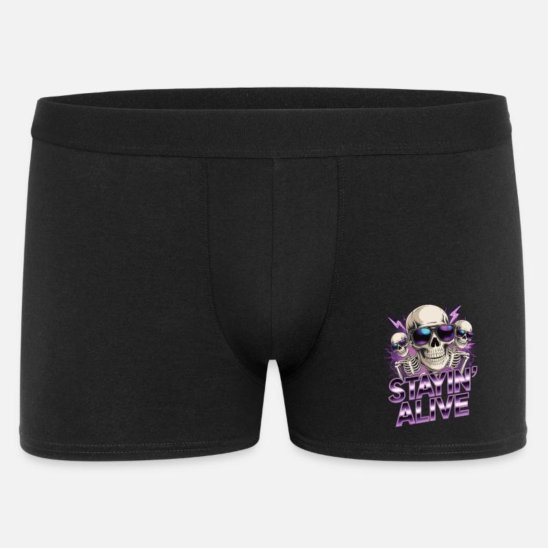 T-shirt Retro Skull – Conception néon - Boxer Homme - noir