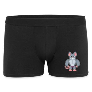 Mouse Bodybuilder Bodybuilding Sport - Men's Boxer Shorts - black - Front