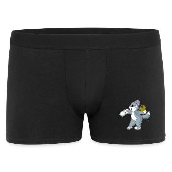 Katze Bowling Bowlingkugel Pin - Männer Boxer Shorts - Schwarz - Vorne