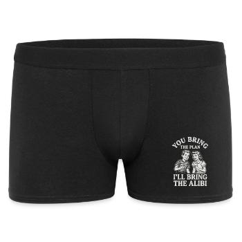 Freunde Humor Shirt für Partner in Crime - Männer Boxer Shorts - Schwarz - Vorne