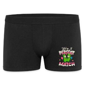 Wir Passen Perfekt Zum Pickleball-valentinstag - Männer Boxer Shorts - Schwarz - Vorne
