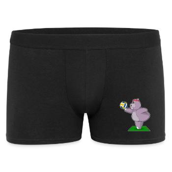 hippopotamus volleyball player volleyball sport - Men's Boxer Shorts - black - Front