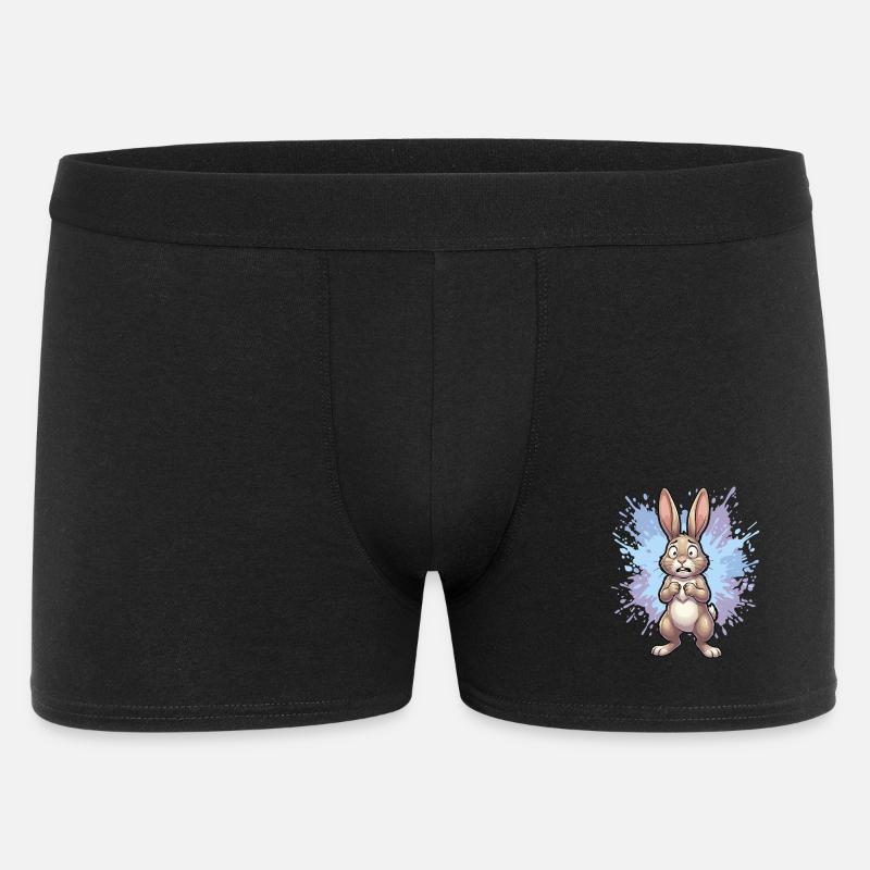 Verstörter Hase mit Farbspritzer - Männer Boxer Shorts - Schwarz