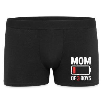 Mutter von 3 Jungen, Batterie leer - Männer Boxer Shorts - Schwarz - Vorne