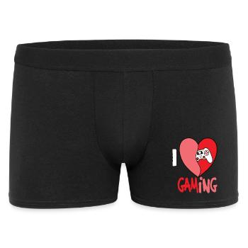 I LOVE GAMING - Männer Boxer Shorts - Schwarz - Vorne
