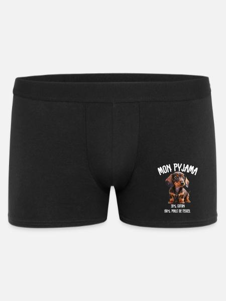 Pyjama Chien Teckel Drôle  - Boxer Homme - noir