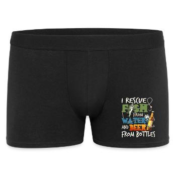 Poisson sauvé Bière Pêche Boisson Pêcheur Pêcheur - Boxer Homme - noir - Devant