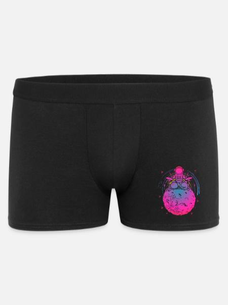 Neon Astronaut auf buntem Mond - Männer Boxer Shorts - Schwarz