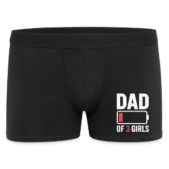 T-shirt Icône de la batterie Papa de trois filles - Boxer Homme - noir - Devant