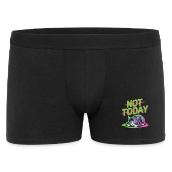 Katzen Spruch Not Today Büro Cat Homeoffice Katze - Männer Boxer Shorts - Schwarz - Vorne
