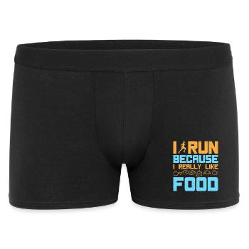Courir Je cours J’aime la nourriture Marathon - Boxer Homme - noir - Devant