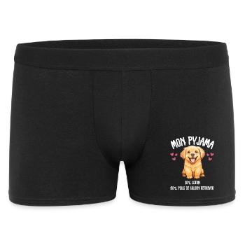 Lustige Golden Retriever Hundepyjamas - Männer Boxer Shorts - Schwarz - Vorne