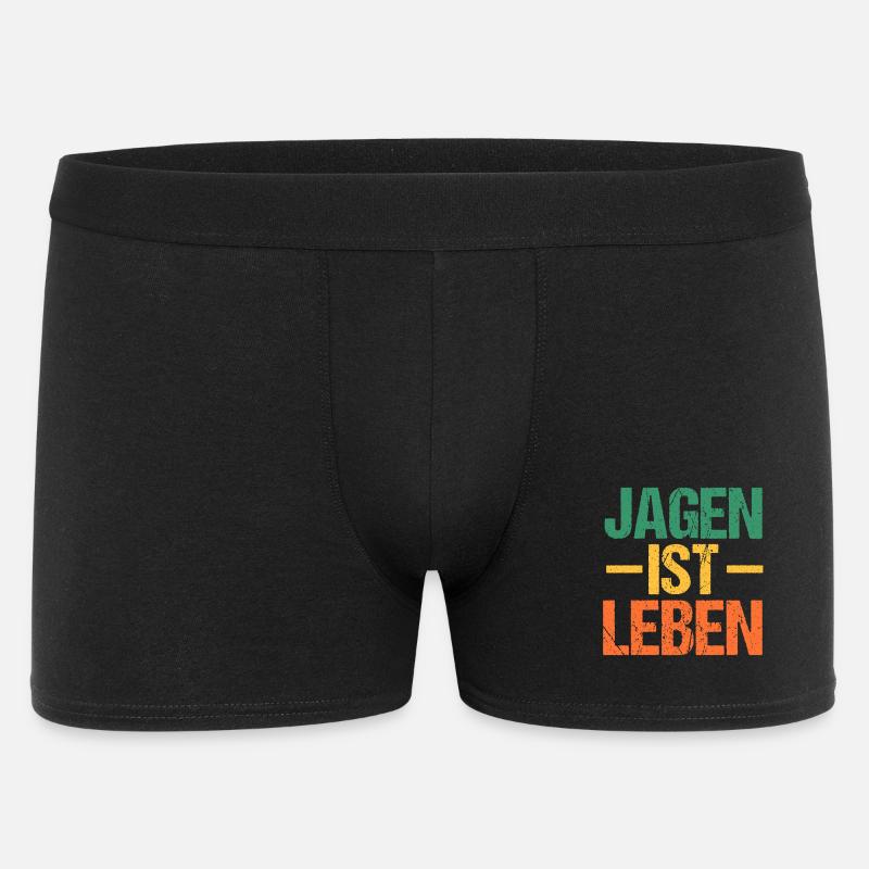 Jagd Jagen Waidmann Jäger - Männer Boxer Shorts - Schwarz