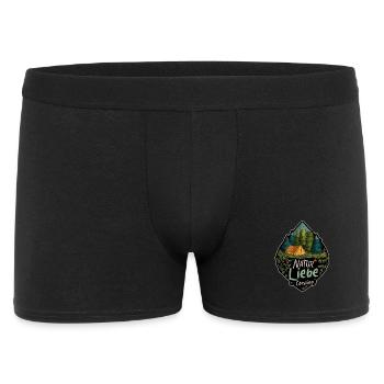 Camping Spruch Natur Liebe Camper Outdoor Geschenk - Männer Boxer Shorts - Schwarz - Vorne