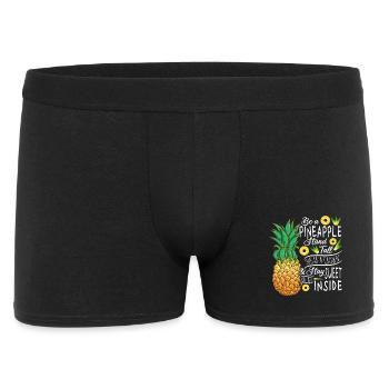 Be A Pineapple Stand Tall Wear A Crown Quote Art - Men's Boxer Shorts - black - Front