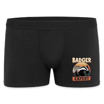 Funny Animal Badger - Men's Boxer Shorts - black - Front