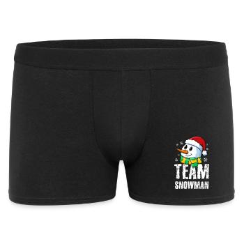 Petit bonhomme de neige mignon avec un chapeau et une écharpe de Père Noël - Boxer Homme - noir - Devant