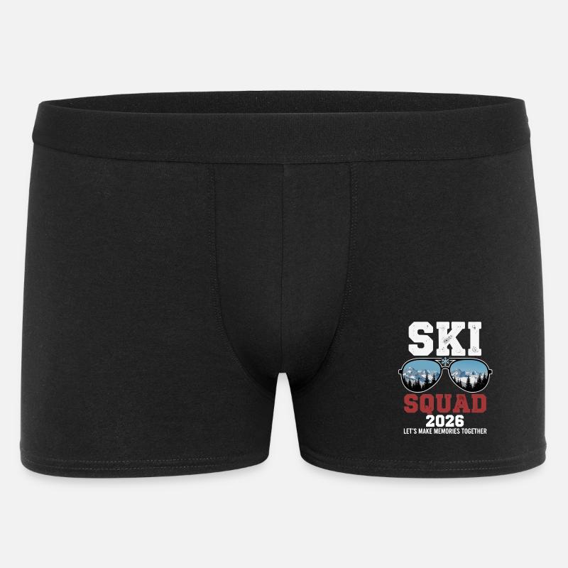 Ski Squad 2026 Skiurlaub - Männer Boxer Shorts - Schwarz