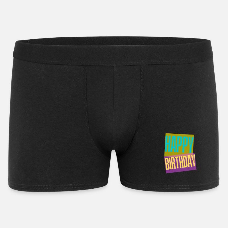 Happy Birthday - Männer Boxer Shorts - Schwarz