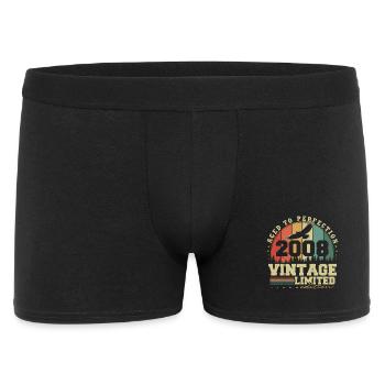 Cadeau d’anniversaire rétro vintage 2008 - Boxer Homme - noir - Devant