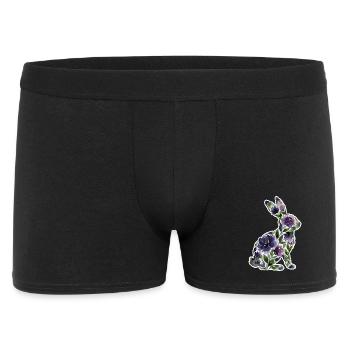 Fleurs en forme de lapin - Boxer Homme - noir - Devant