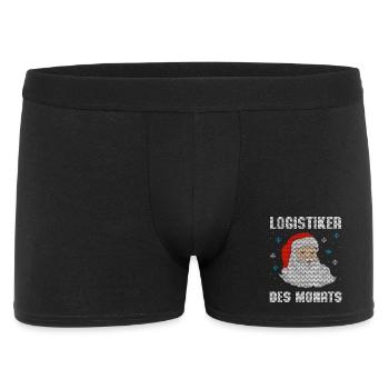 Logistiker des Monats / Weihnachtsmann - Männer Boxer Shorts - Schwarz - Vorne