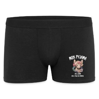 Pyjama Chat Sphynx Humour - Boxer Homme - noir - Devant