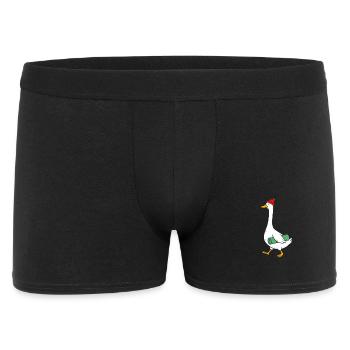 Goose with knitted hat and yoga mat - Men's Boxer Shorts - black - Front