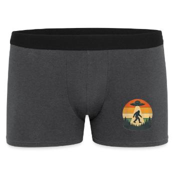 Alien Bigfoot UFO Sasquatch Believers Spaceship - Men's Boxer Shorts - charcoal grey - Front
