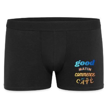 Un Bon Matin Commence par un Café - Boxer Homme - noir - Devant