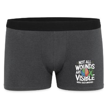 Toutes les blessures ne sont pas visibles – santé mentale - Boxer Homme - charbon - Devant