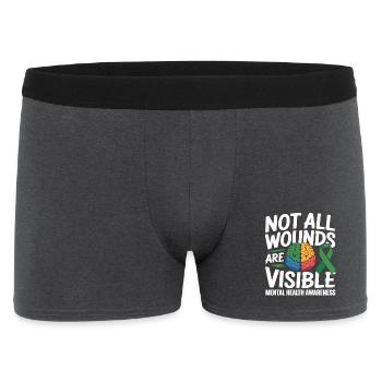 Toutes les blessures ne sont pas visibles – santé mentale - Boxer Homme - charbon - Devant