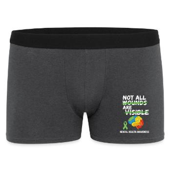 Toutes les blessures ne sont pas visibles – santé mentale - Boxer Homme - charbon - Devant