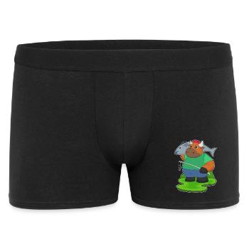 Stier Angler Fisch Angeln - Männer Boxer Shorts - Schwarz - Vorne