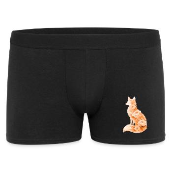 Fuchs Pastell Blumen Silhouette - Männer Boxer Shorts - Schwarz - Vorne