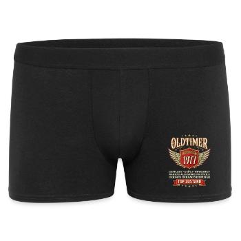 Oldtimer Jahrgang 1977 Geburtstag Top Zustand - Männer Boxer Shorts - Schwarz - Vorne